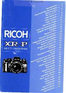 Ricoh XR P manual. Camera Instructions.
